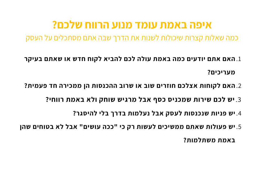 מנוע רוחח כמה שאלות שיעשו היגיון